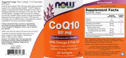 Label for CoQ10 60 mg with Omega-3 Fish Oil