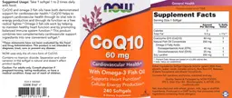 Label for CoQ10 60 mg with Omega-3 Fish Oil