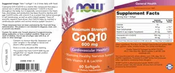 Label for Maximum Strength CoQ10 600 mg