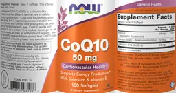 Label for CoQ10 50 mg