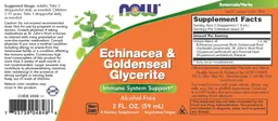 Label for Echinacea & Goldenseal Glycerite