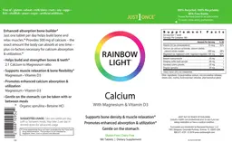 Label for Calcium with Magnesium & Vitamin D3