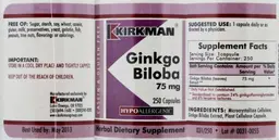Label for Ginkgo Biloba 75 mg