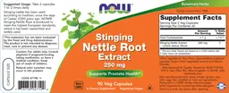 Label for Stinging Nettle Root Extract 250 mg
