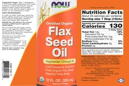 Label for Certified Organic Flax Seed Oil
