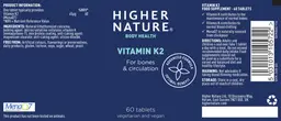 Label for Vitamin K2