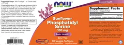 Label for Sunflower Phosphatidyl Serine 100 mg