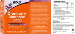 Label for Cranberry Mannose + Probiotics
