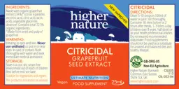Label for Citricidal Grapefruit Seed Extract