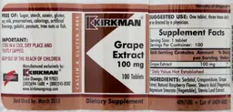 Label for Grape Extract 100 mg