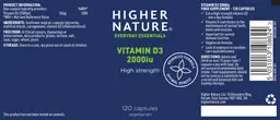 Label for Vitamin D3 2000 IU