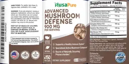 Label for Advanced Mushroom Defense 900 mg