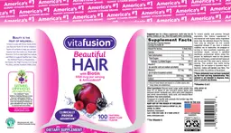 Label for Beautiful Hair Natural Berry Plum Flavor