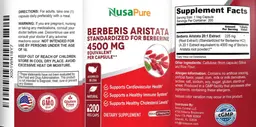 Label for Berberis Aristata 4500 mg