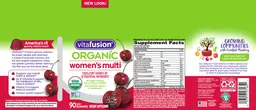 Label for Organic Women's Multi Wild Cherry Flavor