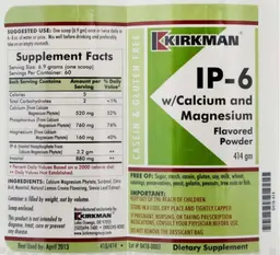 Label for IP-6 w/Calcium And Mangesium Flavored Powder