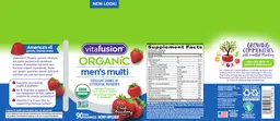 Label for Organic Men's Multi Fresh Strawberry Flavor