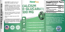 Label for Calcium D-Glucarate 500 mg