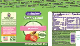 Label for Prenatal Natural Strawberry Lemon Flavor