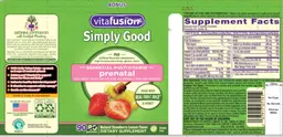 Label for Prenatal Natural Strawberry Lemon Flavor