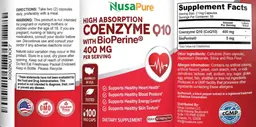 Label for High Absorption Coenzyme Q10 with BioPerine