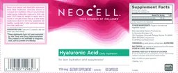 Label for Hyaluronic Acid 120 mg