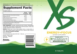 Label for XS Energy + Focus