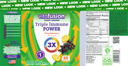 Label for Triple Immune Power Natural Berry Citrus Flavor