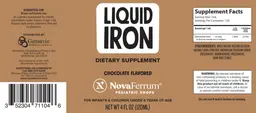 Label for Liquid Iron Chocolate Flavored