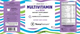 Label for Multivitamin with Iron Raspberry Grape Flavored