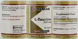 Label for L-Taurine 325 mg