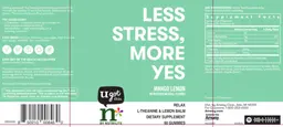Label for Less Stress, More Yes Mango Lemon