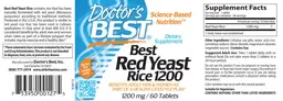 Label for Best Red Yeast Rice 1200