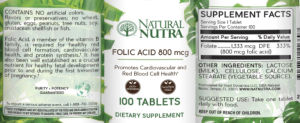 Folic Acid 800 mcg