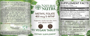 Methyl Folate 400 mcg 5-MTHF