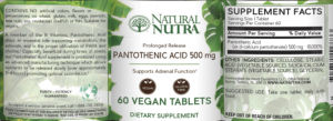 Pantothenic Acid 500 mg