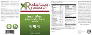 Lean Meal Grass-Fed Whey Protein Vanilla