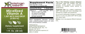 Micellized Vitamin A 1,507 mcg RAE (5,02