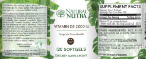 Vitamin D3 2,000 IU