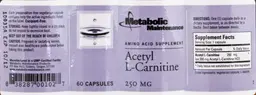 Label for Acetyl L-Carnitine