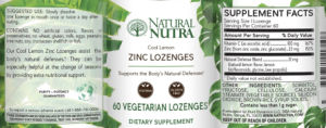 Zinc Lozenges Cool Lemon