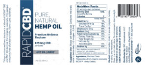 Pure, Natural Hemp Oil 1250 mg
