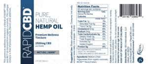 Pure, Natural Hemp Oil 2500 mg