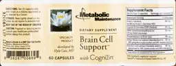 Label for Brain Cell Support With Cognizin