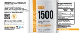 Label for 1500 Broad Spectrum CBD Oil Orange Sunshine