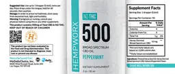 Label for 500 Broad Spectrum CBD Oil Peppermint