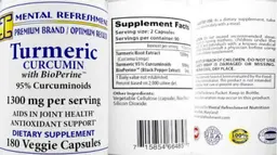 Label for Turmeric Curcumin