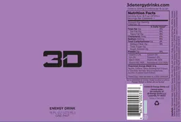 Label for 3D Energy Drink Grape