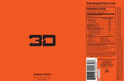 Label for 3D Energy Drink Sunburst