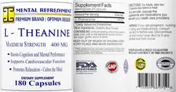 Label for L-Theanine 400 mg